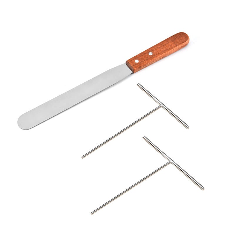 Lilithye Crepe Spreader and Spatula Kit Stainless Steel Crepe Spreader Tool 5", 7" Spreaders and 12" Spatula(3 Pcs) - Image 1